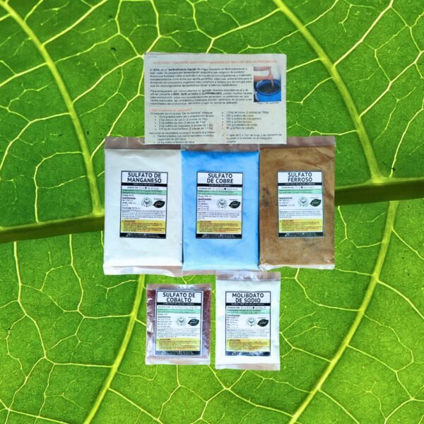 Micronutrientes para enriquecer 200 litros de biofertilizante biol