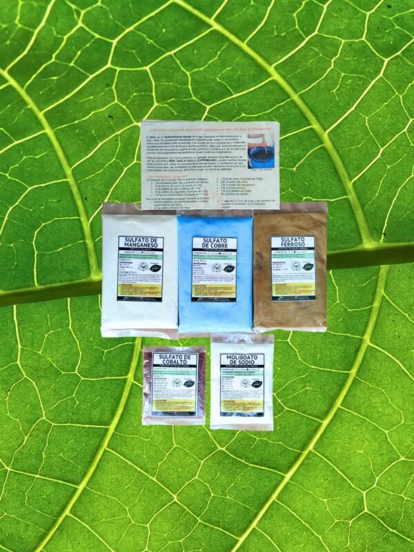 Micronutrientes para enriquecer 200 litros de biofertilizante biol