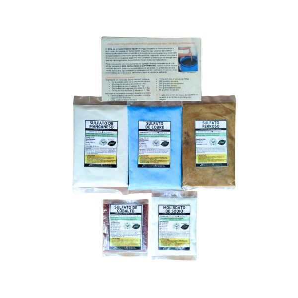 Micronutrientes para enriquecer 200 litros de biofertilizante biol