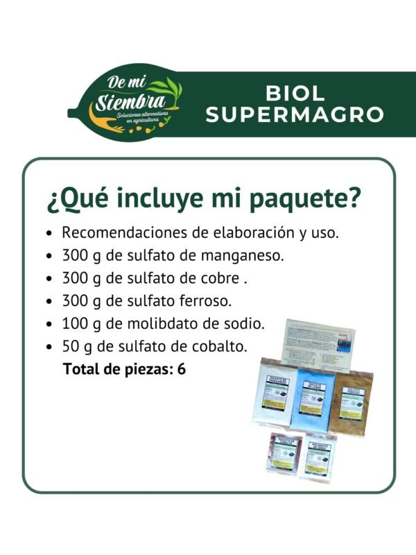 Micronutrientes para enriquecer 200 litros de biofertilizante biol