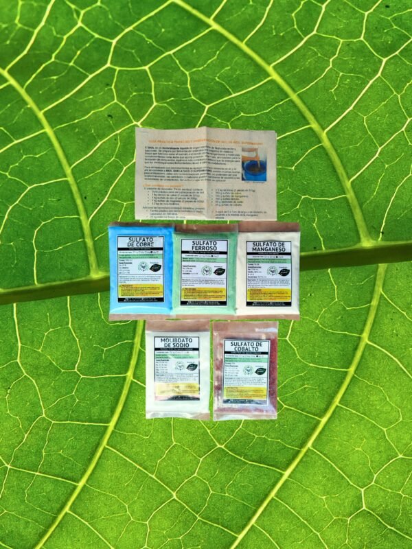 Micronutrientes para enriquecer 90 litros de biol Micronutrientes para enriquecer 100 litros de biofertilizante biol