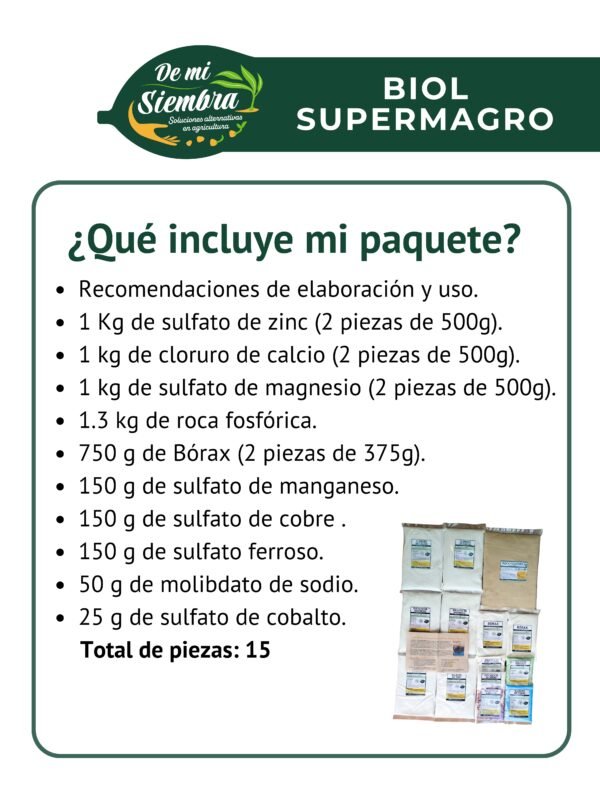 Paquete de Minerales Biol Supermagro 100L - Nutrición Orgánica Completa