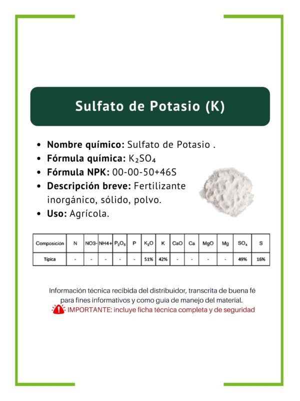 Sulfato de potasio 1 kg