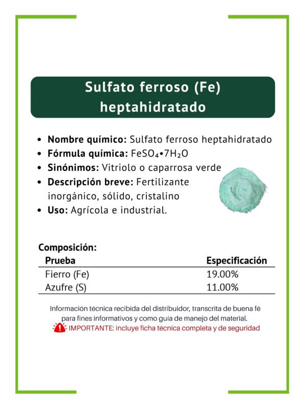 Sulfato ferroso heptahidratado