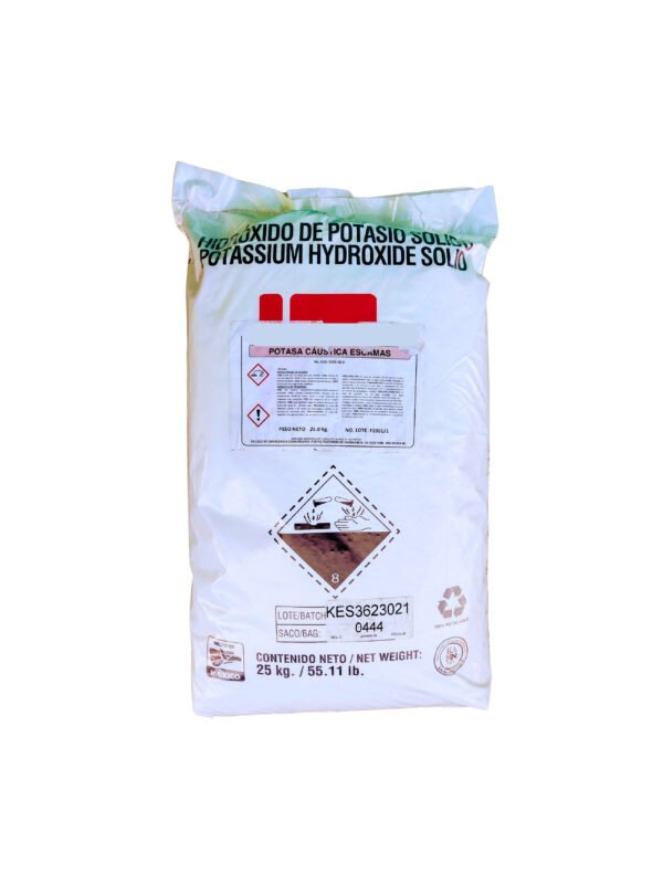 Hidróxido de potasio en escamas 25 kg Hidroxido de potasio