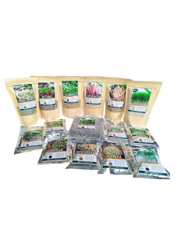 Paquete super mixto de semillas para germinados y brotes