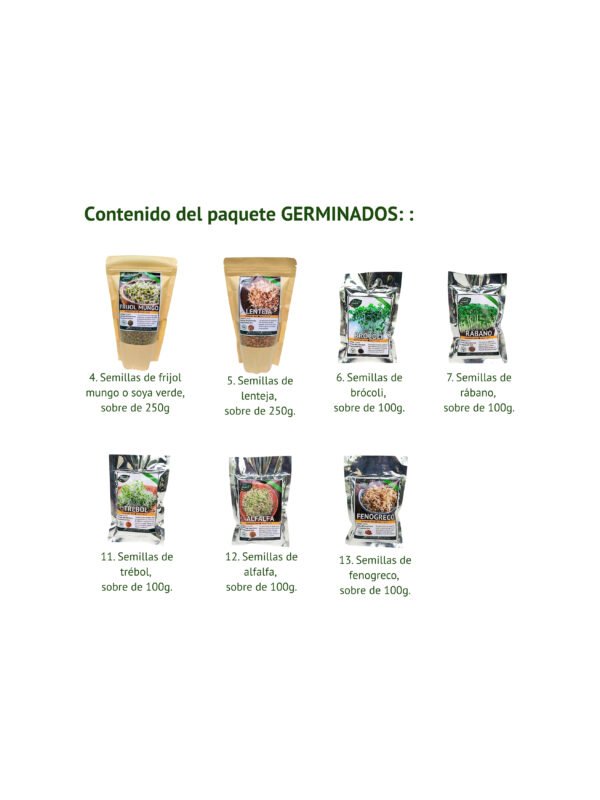 Paquete de semillas para germinados (cultivo en agua)