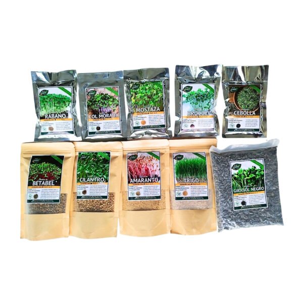 Paquete de semillas super brotes (cultivo en tierra)