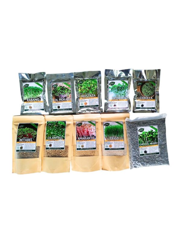 Paquete de semillas super brotes (cultivo en tierra)