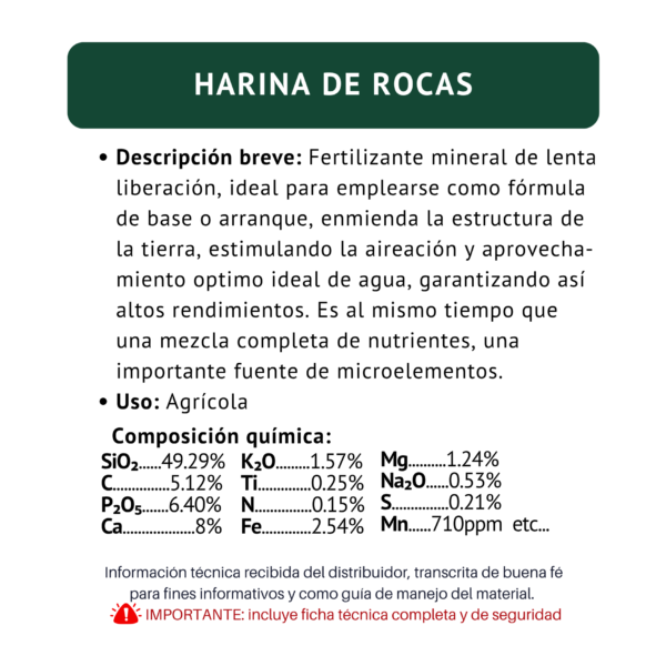 harina de rocas informacion