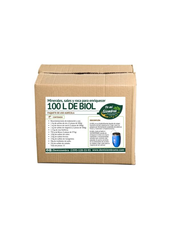 minerales,sales y roca para enriquecer 100 litros de biol en caja minerales,sales y roca para enriquecer 100 litros de biol en caja