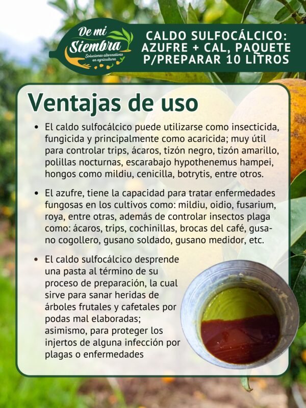 ventajas de uso, caldo sulfocalcico